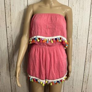 Sketchbook Strapless Rayon Romper One piece Shorts & Top Size Small